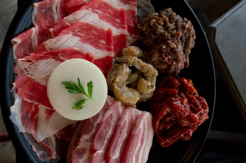 Premium cuts of beef laid out at Matjoa House